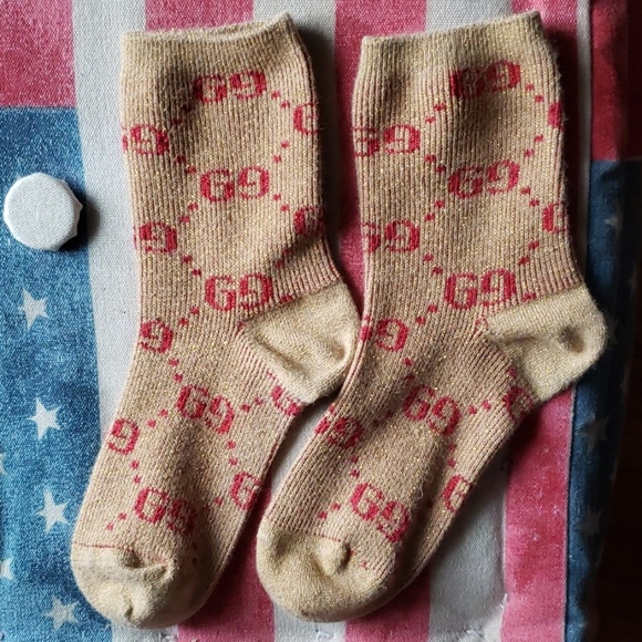 brown and red gucci socks